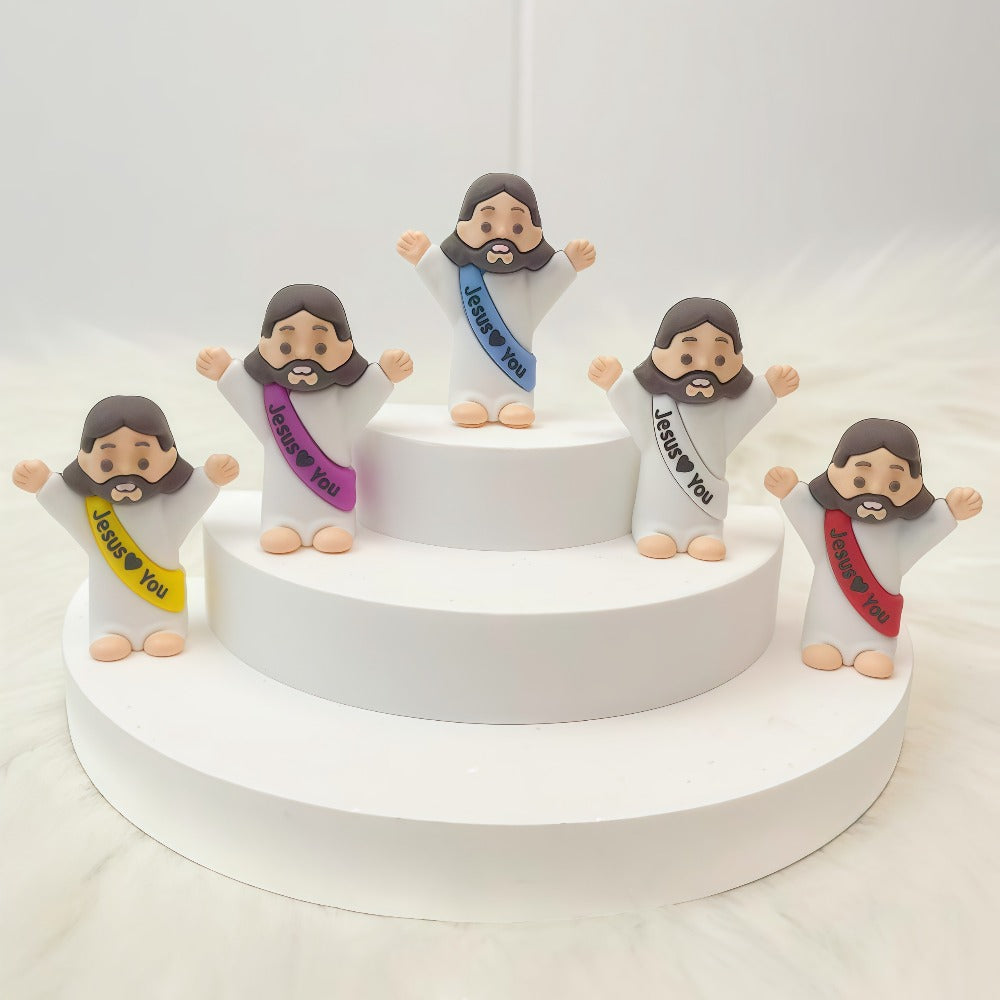 Religious Party Decoration Set 160pcs, Jesus Loves You Banner Mini Statues Easter Eggs Fillers, Christian Party Supplies Gift for Her Him, Holiday Home Decor Bulk Pack Mixed Colors Random Patterns