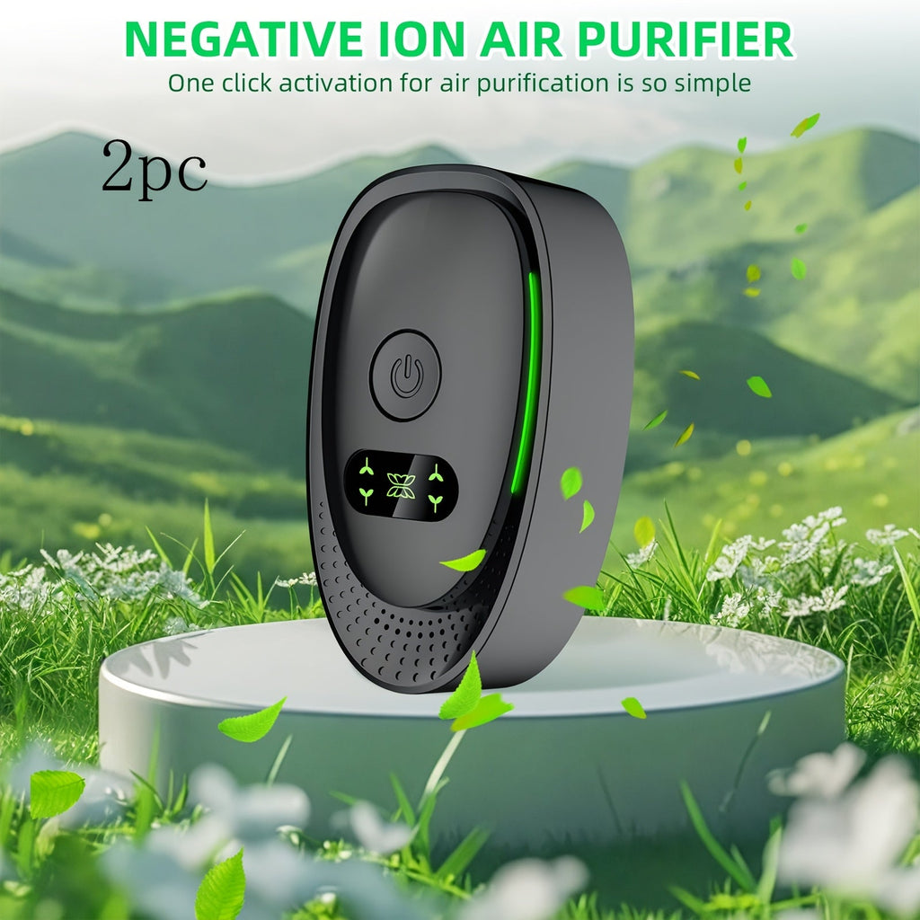 Portable Ozone Air Purifier & Sanitizer | Formaldehyde, Smoke & Dust Eliminator for Home, Office, Car & Bedroom | Low Power Allergy Relief Air Cleaner | 2pc & 8pc Pack | Black & White