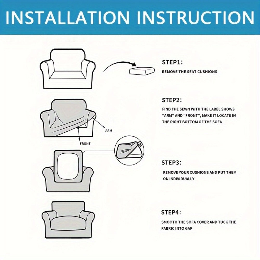 Armchair Slipcover 2pcs Set Jacquard Leaf Texture Stretch Chair Cover with Seat Cushion Cover Spandex Non-Slip Elastic Removable Washable Sofa Couch Cover for Living Room Dining Room Hotel Home Decor