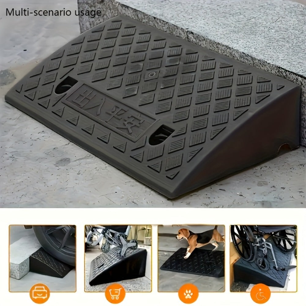 Curb Ramp 2-Pack Portable Heavy Duty Plastic Threshold Ramp Set ¨C Lightweight, Non-Slip, for Low Floor Vehicles, Motorcycles, Wheelchairs, Driveway & Lane Loading ¨C Multiple Height Options (1.18¡± / 2.75¡±)