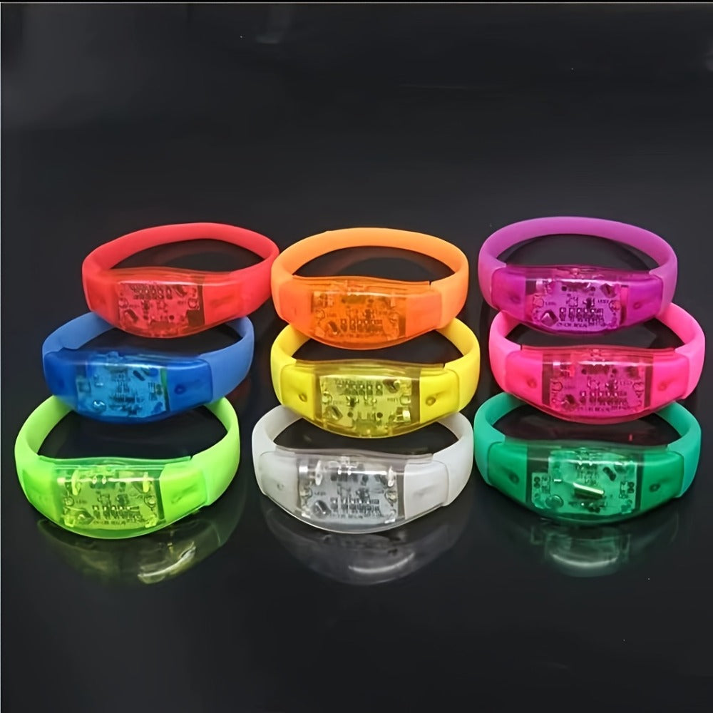 Sound Activated Light Up Bracelets Bulk 20/50 Pcs Glow Wristbands Voice Controlled Flashing LED Bracelet for Concerts Rave Party Events Festival Accessories