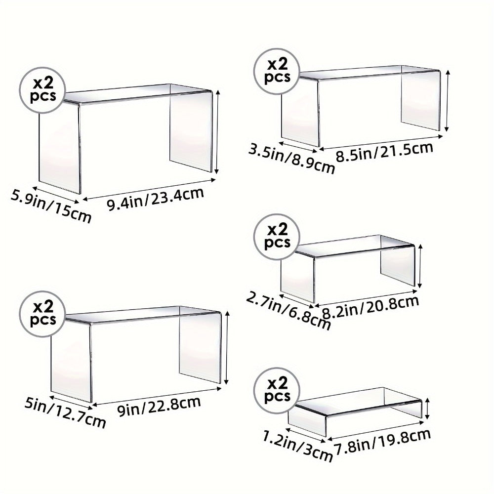 Clear Acrylic Risers Display Stands Set Funko Pop Cupcake Jewelry