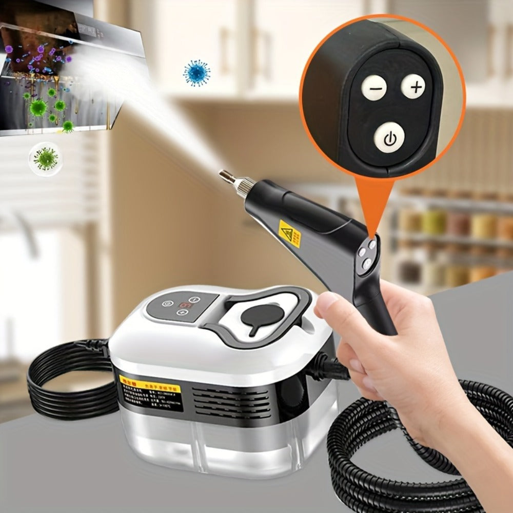 High Temperature Pressurized Steam Cleaner Handheld Portable Steam Cleaning Machine Set with Brush Heads & Glass Scraper - Multi-Surface for Kitchen, Bathroom, Furniture, Car & Tile Grout, Multiple Colors