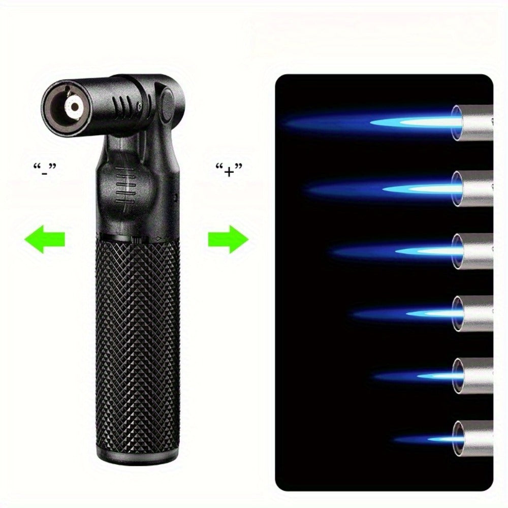 Windproof Torch Lighter ¨C Refillable Jet Flame Butane Lighter with 360¡ã Inverted Ignition, 1800¡ãC High Temp Blowtorch, Flame Size Adjustment, Portable for Camping, BBQ, Welding, Soldering (Butane Not Included)
