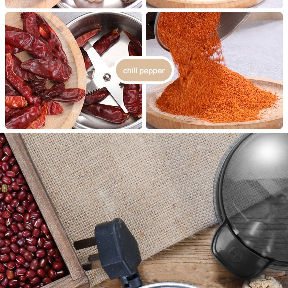 Electric Coffee Grinder with Stainless Steel Blade | 10-Second Fast Grinding | One-Button Control Spice Nut Bean Mill | Dry Food Processor for Coffee Beans Spices Grains Nuts