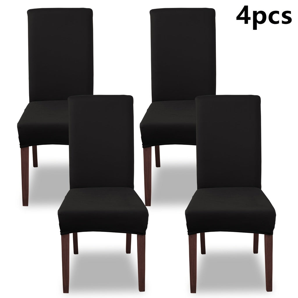 Silky Fiber Elastic Dining Chair Covers Set | Stretch Milk Fiber Slipcover, All-in-One Furniture Protector for Kitchen Wedding Office Hotel Living Room, 4pcs or 6pcs, 8 Colors