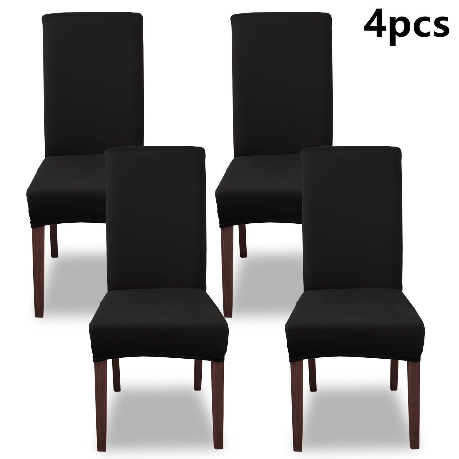 Silky Fiber Elastic Dining Chair Covers Set | Stretch Milk Fiber Slipcover, All-in-One Furniture Protector for Kitchen Wedding Office Hotel Living Room, 4pcs or 6pcs, 8 Colors