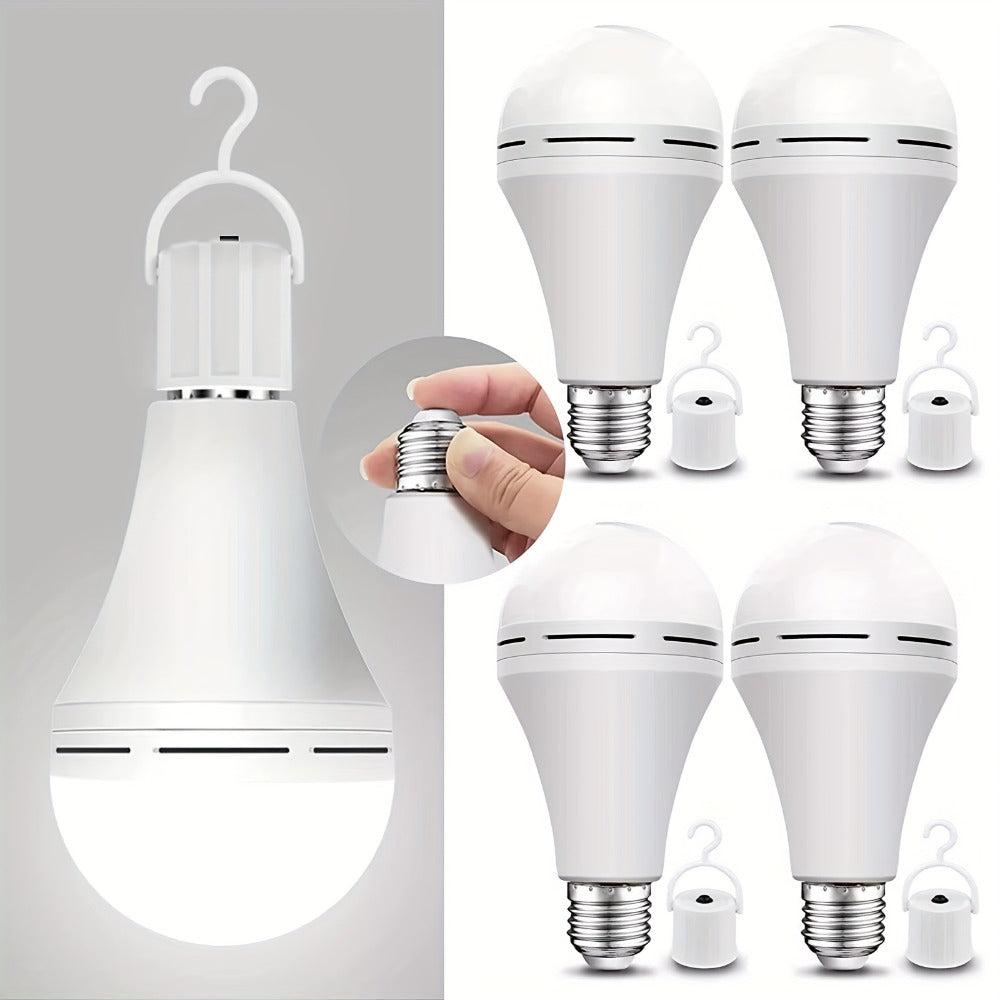 Emergency Light Bulb for Power Outages 2000mAh Rechargeable LED 6000K with Backup Battery ¨C Auto-On Failure Detection, Hangable Emergency Lighting for Home Camping Power Failure, 4 8 12 Pack