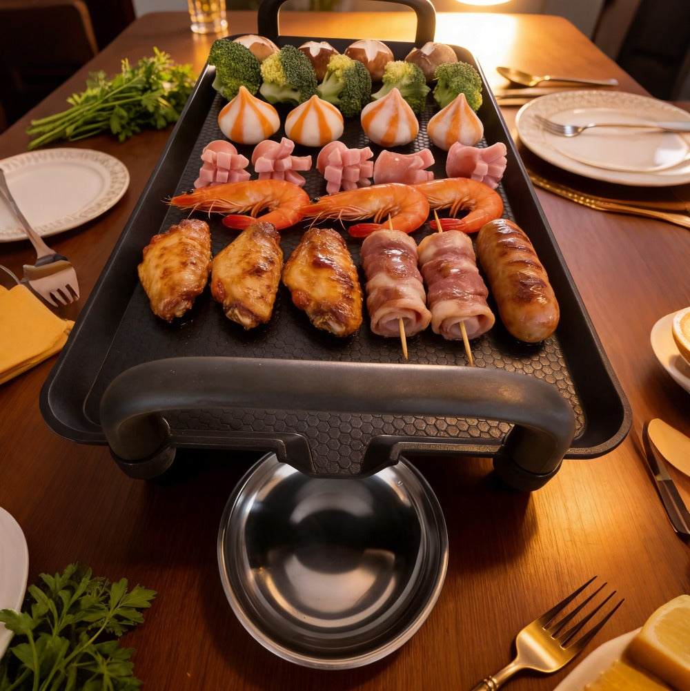 Electric Griddle with Non-Stick Coating - Large Submersible Cooking Surface, Make 15 Eggs at Once, Hassle-Free Cleanup, 2 Sizes Available - Perfect for Breakfast, Pancakes & Family Cooking