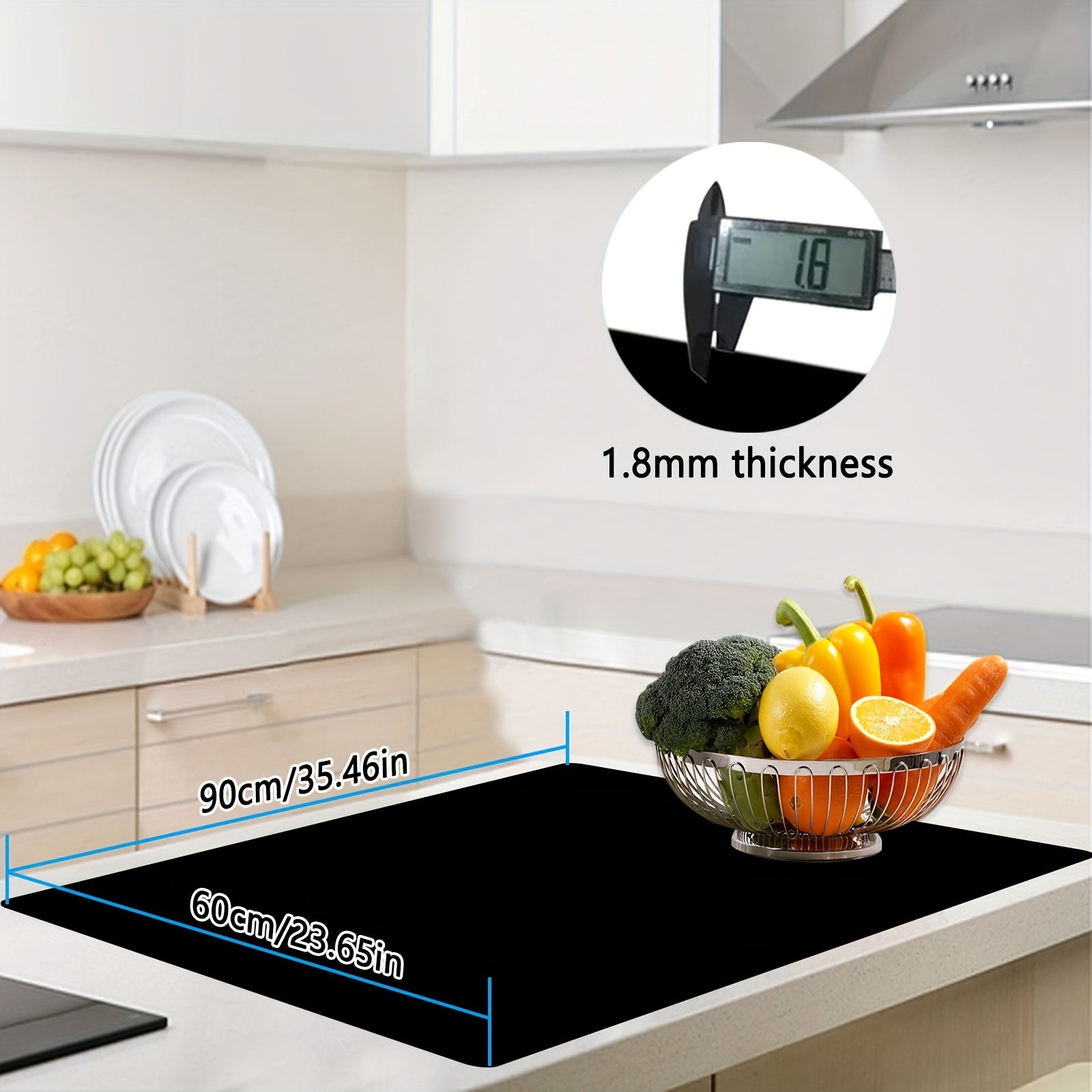 Extra Large Silicone Mat for Kitchen Counter ¨C Nonslip Heat Resistant Countertop Protector, Nonstick Waterproof Craft Mat & Placemat, Multiple Sizes & Colors