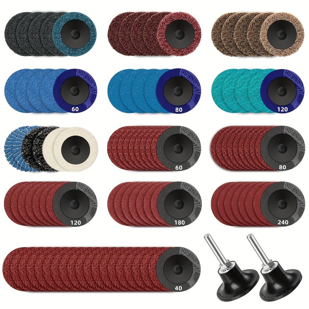 108pcs 2 Inch Sanding Discs Set with 1/4¡± Holder ¨C Roloc Quick-Change Surface Conditioning Discs for Die Grinder, Rust & Paint Removal, Polishing & Grinding