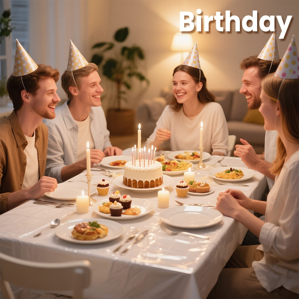 Disposable Plastic Tablecloths 18/36 Pack 54x108 Inch ¨C Leakproof Sturdy White Table Cover for Party Picnic Wedding Birthday Banquet Outdoor Event Decorative Table Cloth Bulk Pack