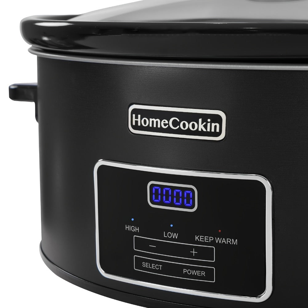 Digital Slow Cooker 6 & 7 Quart Programmable with Non-stick Ceramic Bowl, Countdown Timer & Keep Warm ¨C Oval Glass Lid Crock Pot for Family Meals Soups Stews Holiday Cooking