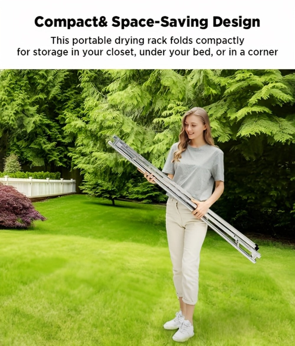 Stainless Steel Clothes Drying Rack Adjustable Retractable Foldable Indoor Outdoor Laundry Rack Heavy Duty