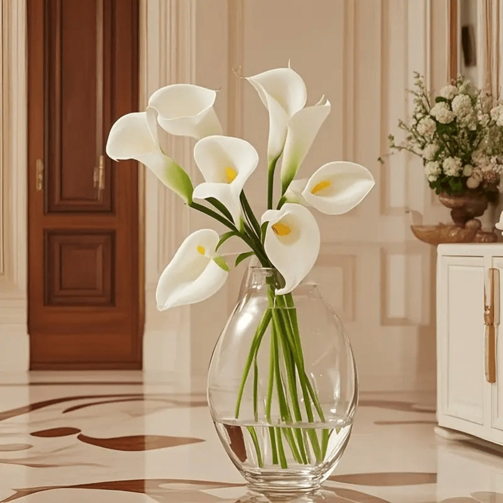 Eternal Lotus Flower Bouquet 20pcs ¨C Horseshoe Lotus Artificial Flowers for Wedding Decoration, Home Floral Arrangements, Outdoor & Festival Decor ¨C White, Black, Red & Orange (No Vase)