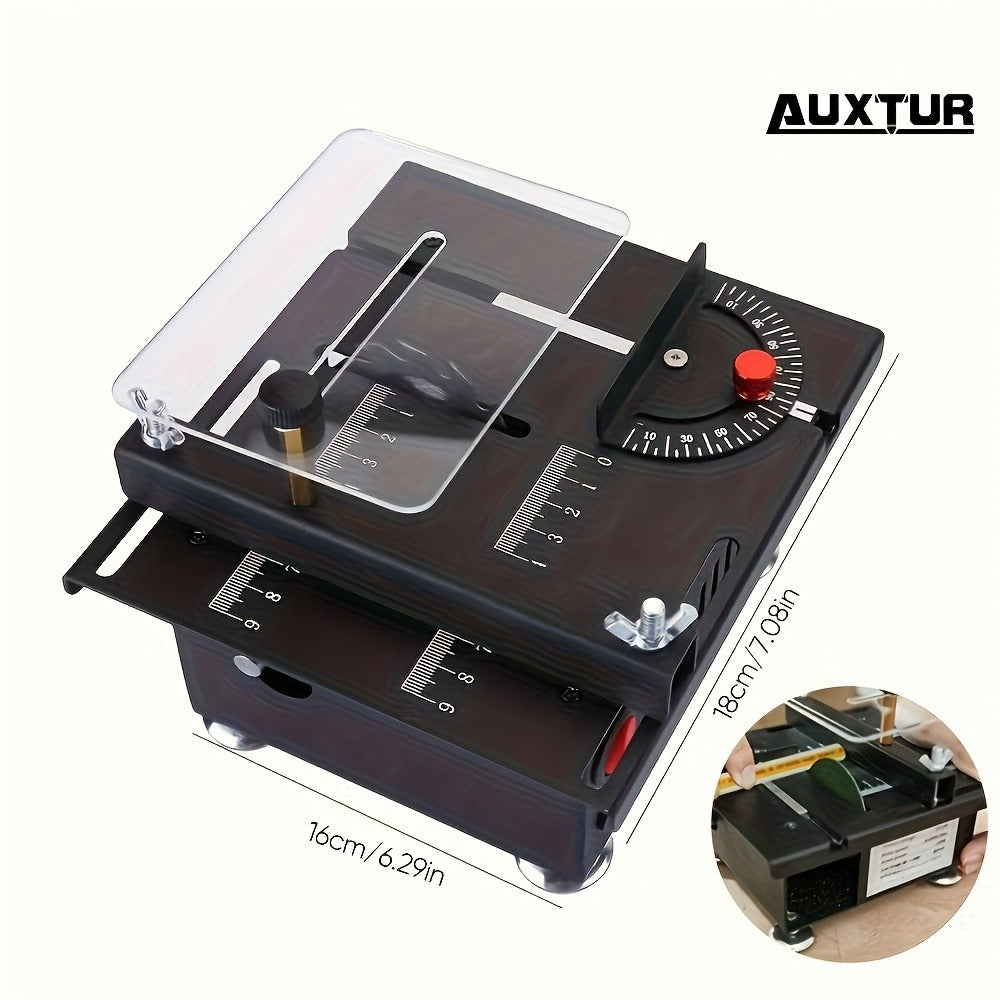 Mini Table Saw Multifunctional Desktop Cutting Machine ¨C 100W Motor, 7-Speed Adjustable, 0¨C90¡ã Angle Cut, 4 Saw Blades Included, Portable DIY Table Saw for Wood, Metal, Plastic, PCB, Acrylic ¨C with Extra Accessories Option