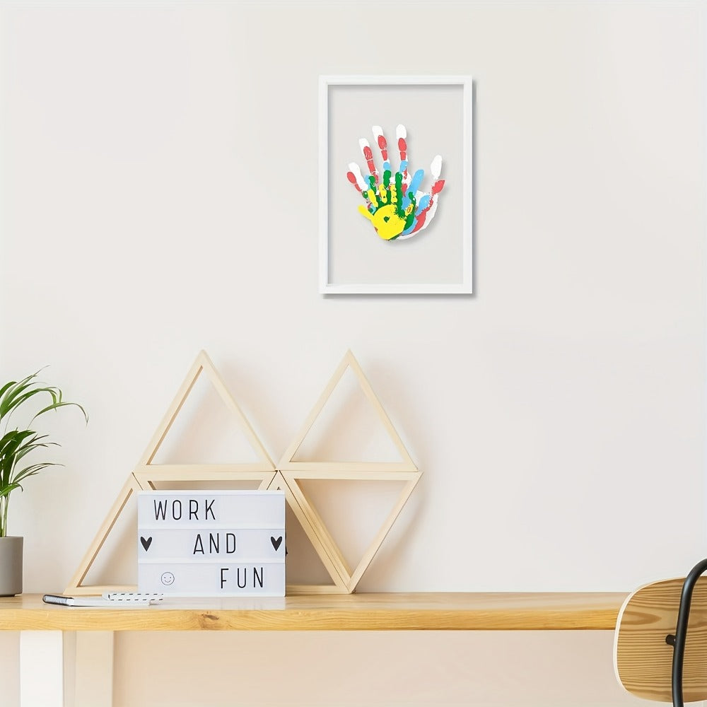 Family Handprint Kit with 4 Slots & 6 Colors ¨C Memory Frame Keepsake Gift