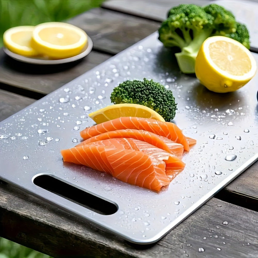 Titanium Cutting Board for Kitchen 14¡±x10¡± Large Double Sided | 100% Pure Titanium Metal Cutting Board | Durable Non-Porous Knife-Friendly Surface | Premium Kitchen Prep Board for Home & Professional Use