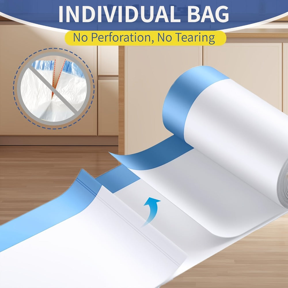 13 Gallon White Roll Garbage Bags Leak Proof Large Capacity Kitchen Trash Bags for Kitchen Living Room Bathroom Waste Bin 26 Count 62 Count 104 Count