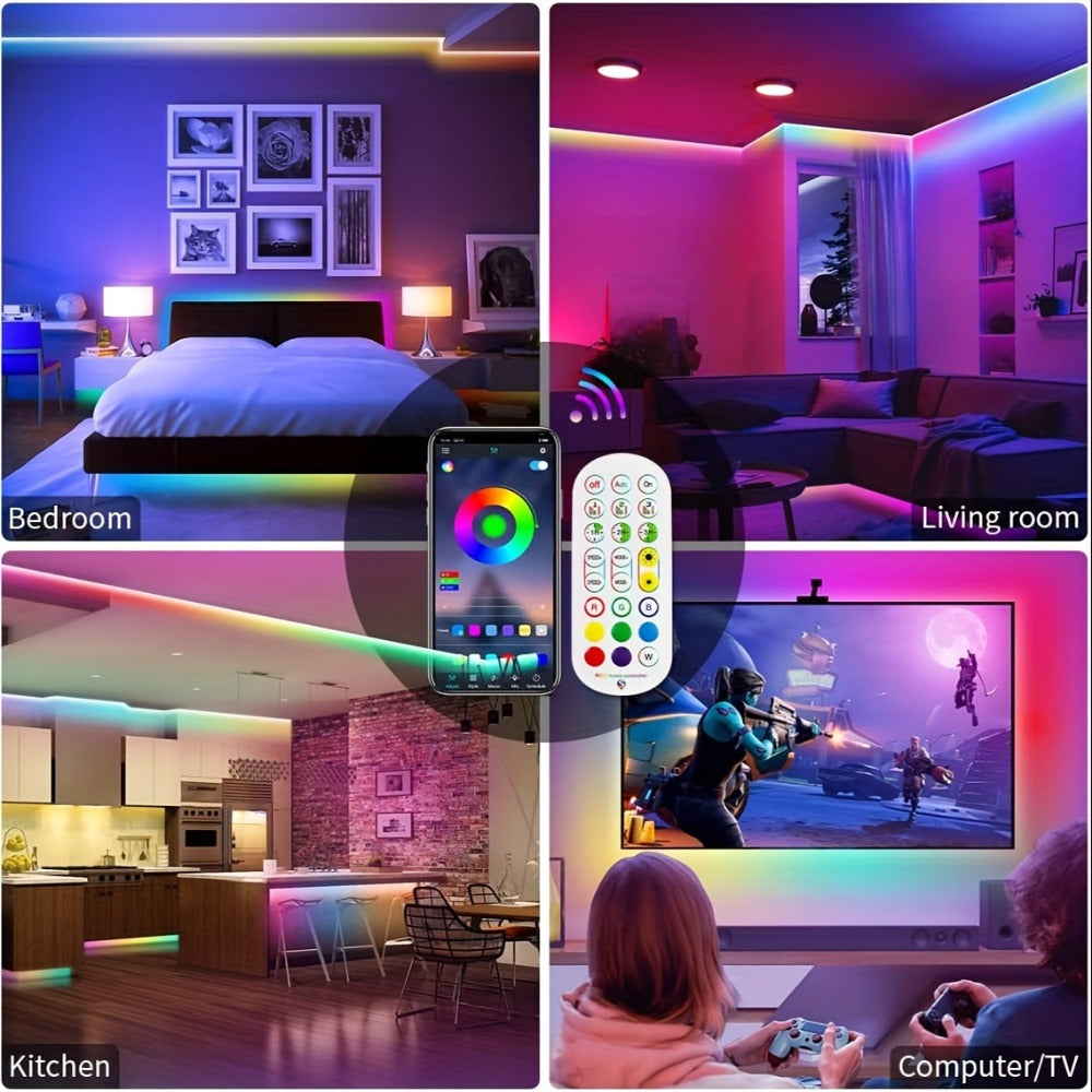 RGBIC TV Backlight Strip Lights for 10-85 Inch TV & Monitor, USB Powered Smart LED Bias Lighting with App Control, IR Remote, Music Sync, Color Changing, Bedroom Living Room Kitchen Christmas Decoration