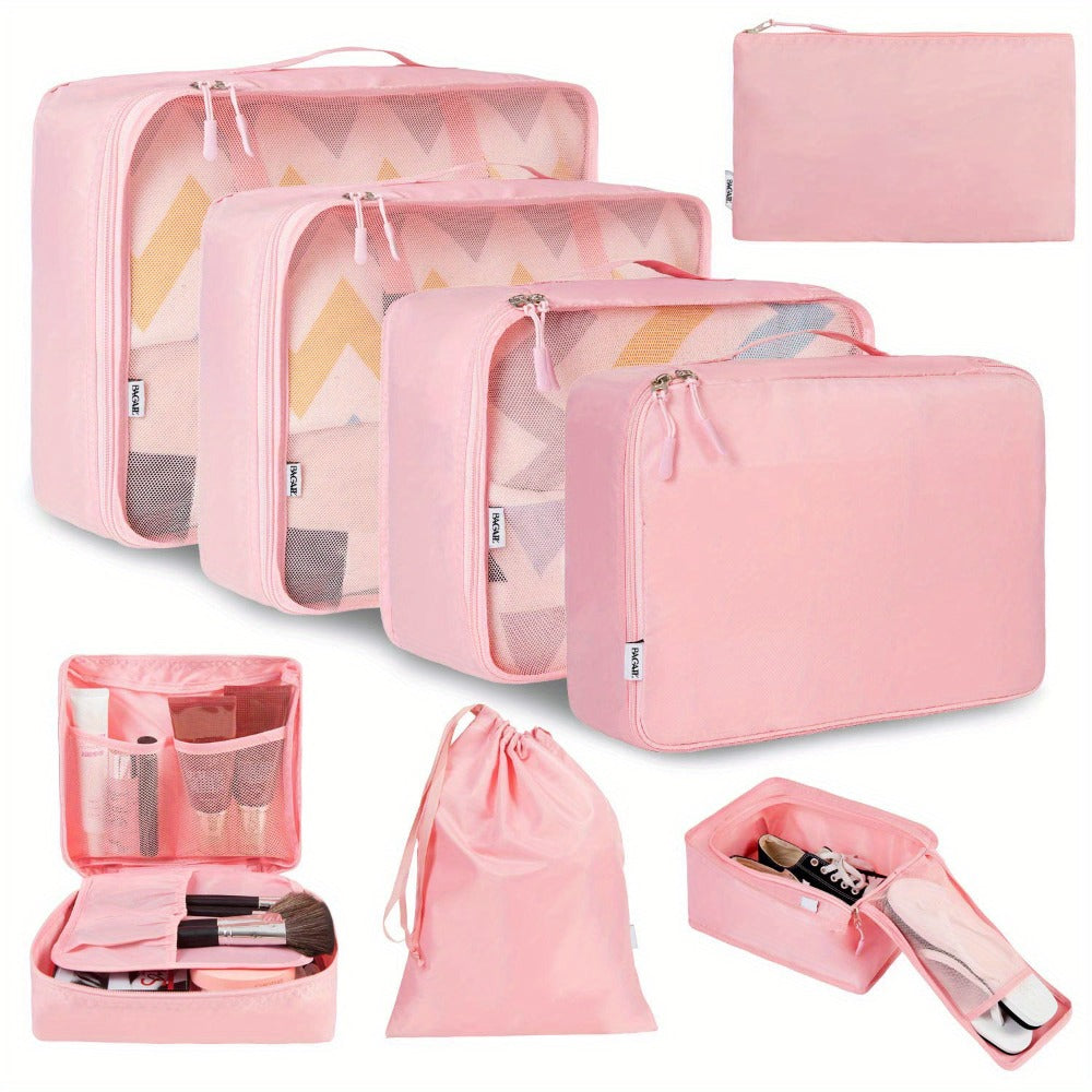 Packing Cubes for Suitcases 8PCS Set Travel Luggage Organizers Compression Bags Clothing Underwear Shoe Bag for Men Women
