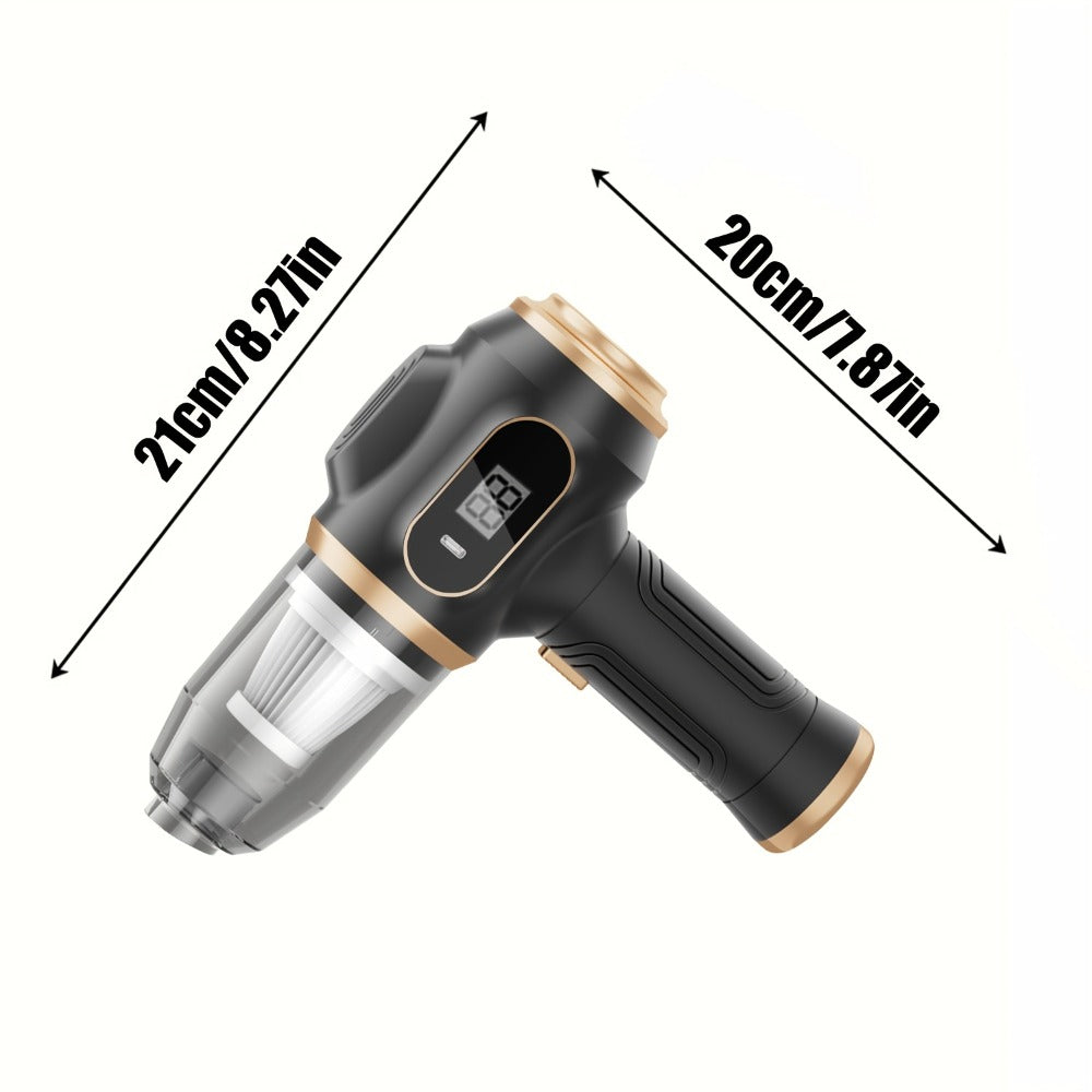 Cordless Handheld Vacuum Cleaner with LCD Display & Multi-Nozzles, 9000Pa Suction 50000RPM HEPA Filter, 2-in-1 Blow & Vacuum for Car Home Office Pet Hair Keyboard Sofa