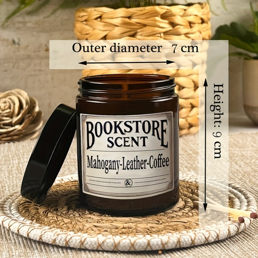 Scented Soy Candle Bookstore Aroma - Long Burning Book Lover Candle Gift for Home Decor, Relaxation, Mother's Day & Teacher Appreciation