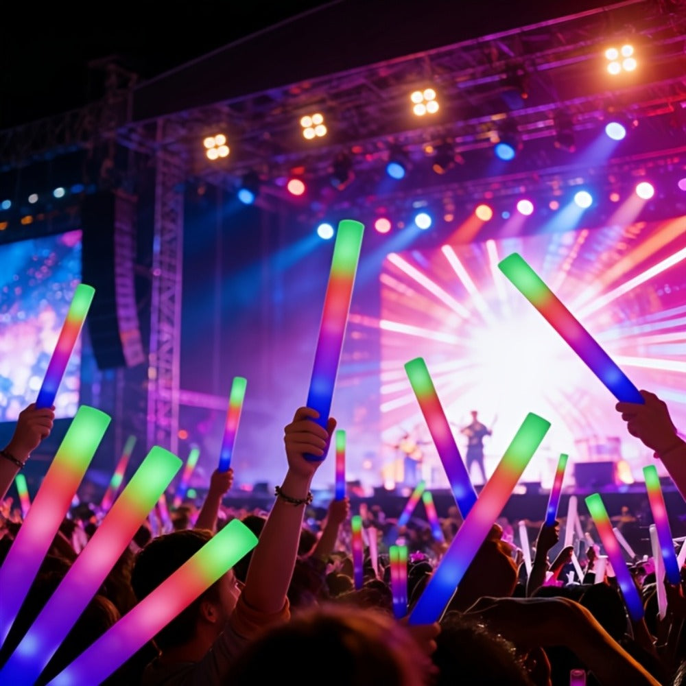 LED Glow Sticks for Party Decorations, Multi-Color Flashing Foam Sticks for Christmas, Weddings, Birthday, Festival, New Year & Halloween Parties (30/67/100/200PCS)