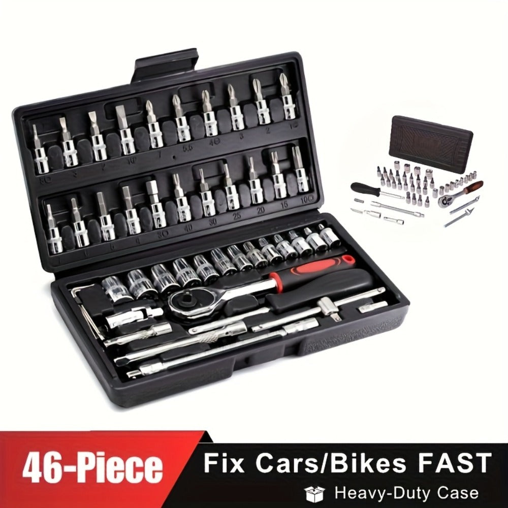 Home Tool Kit Professional, 46-Piece Essential DIY Set, 53-Piece Advanced Home & Auto Repair Kit, or 1000-Piece Complete Toolbox in Storage Case for Home, Automotive & Workshop Use