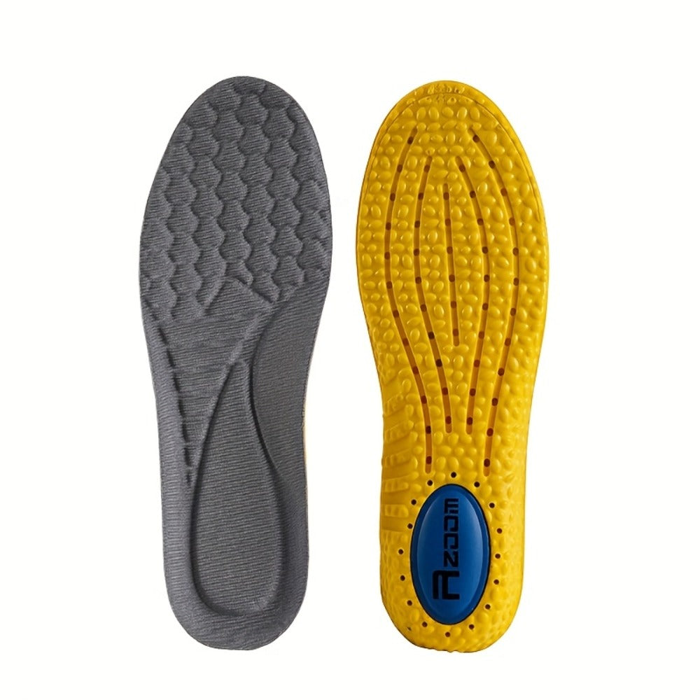PU Insoles Shock Absorbing 2 Pairs - Full-Length Polyurethane Shoe Inserts with Arch Support, Breathable Moisture-Wicking Odor-Resistant, Knee Protection Heel Pad for Men & Women EU35-46