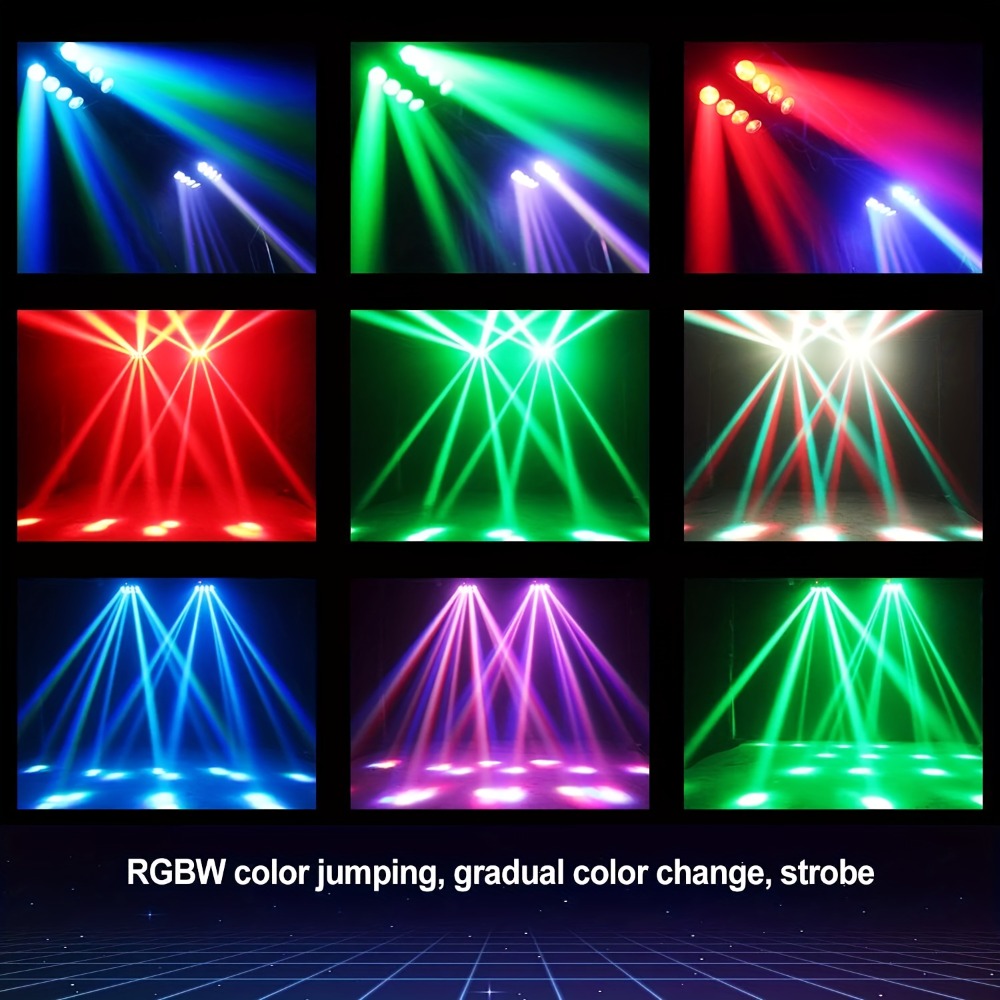LED Spider Moving Head Stage Light 8x3W DJ Disco Party Light Sound Activated DMX-512 Control Beam Shaking Head Spider Lamp for Club Bar Wedding Carnival Festival Live Show