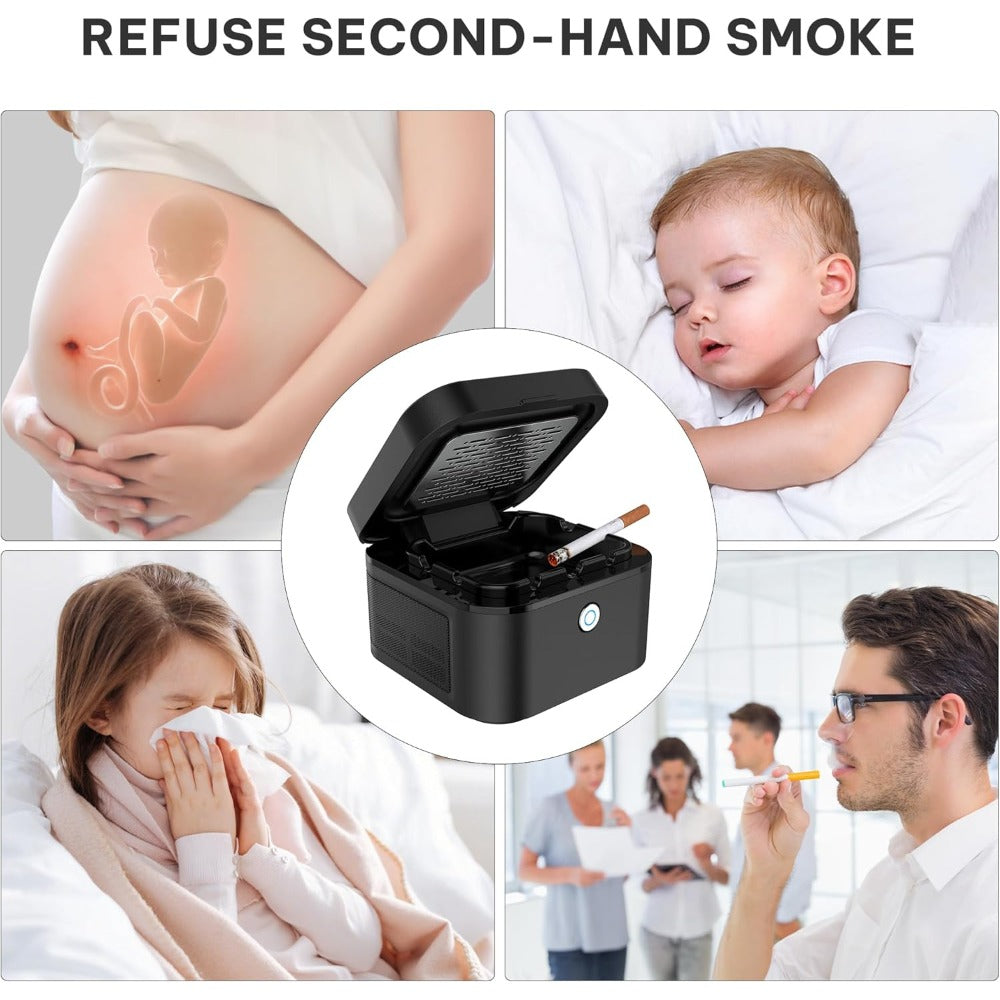 Smokeless Ashtray with HEPA Filter ¨C USB Rechargeable Indoor Ashtray for Home Office Car, 4 Filters Included, Gifts for Him Her