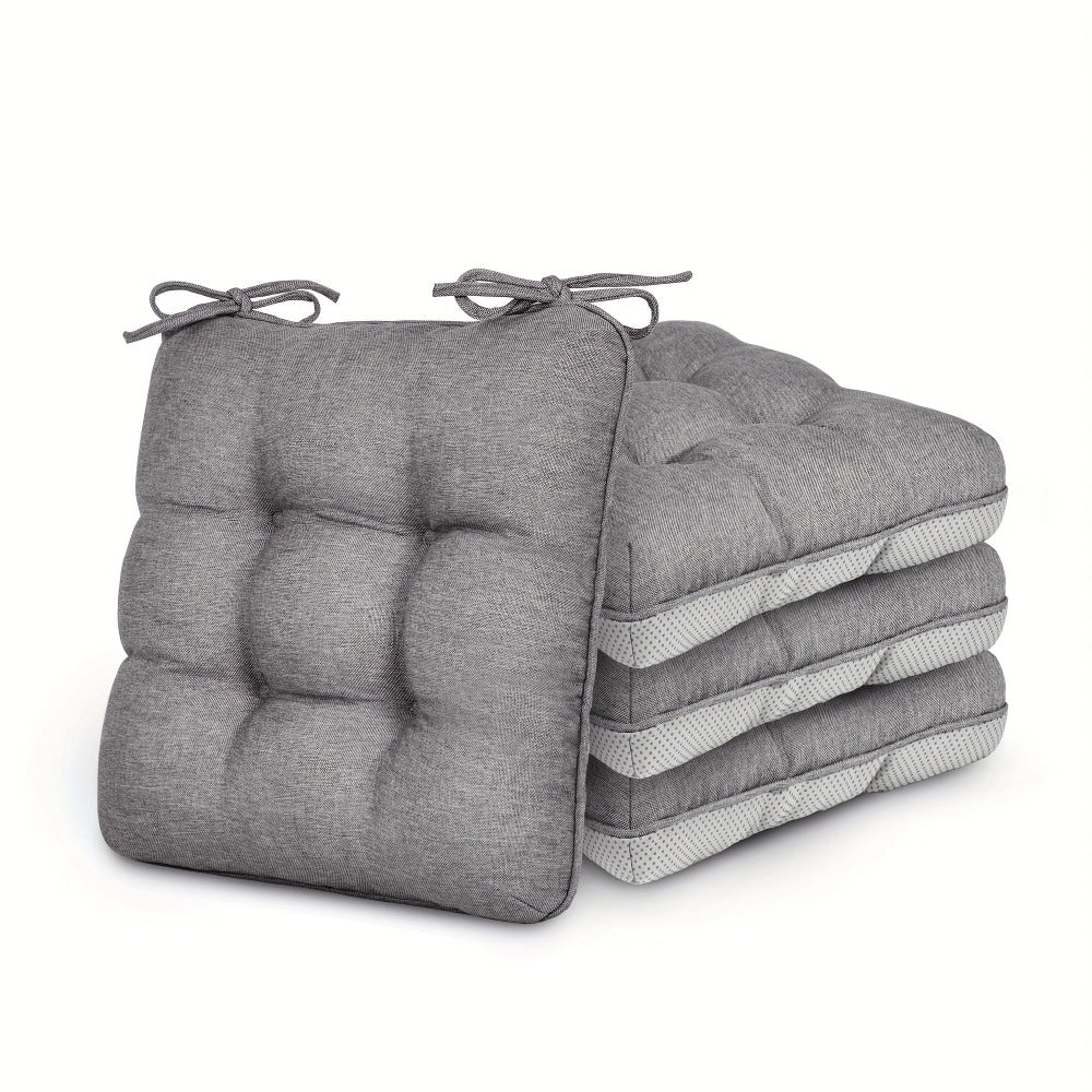 Memory Foam Chair Cushions 4/8 Pack, Non-Slip Seat Pads for Dining Chairs, Kitchen, Office & Patio ¨C Indoor Outdoor Chair Pads M/L Size