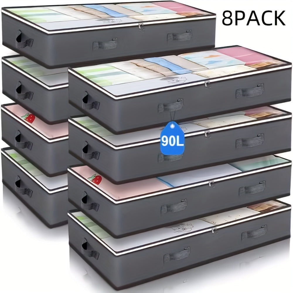 Under Bed Storage Bins Collapsible 23.78 Gal ¨C Foldable Underbed Organizer Bags for Blankets, Clothes, Comforters, Sheets & Sweaters with Zipper Lid