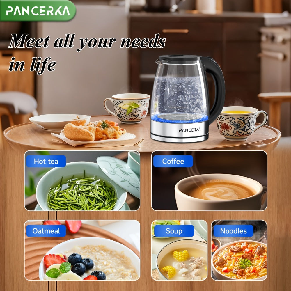 Electric Kettle 1000W BPA Free Auto Shut-Off Stainless Steel Fast Boiling Hot Water Kettle 1.7L Cordless Tea Kettle with Filter Boil-Dry Protection Black