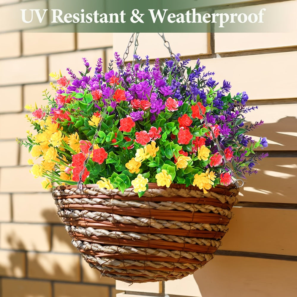 Artificial Flowers Outdoor UV Resistant Faux Daisy Bundles for Porch Patio Garden Decor - 9/18/27/36 Bundles Multicolor Realistic Fake Flowers Spring Summer Window Box Hanging Planter