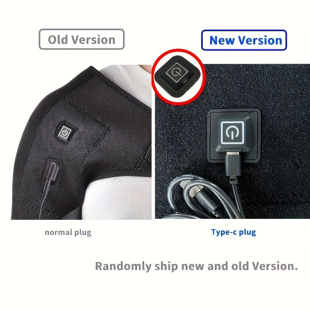 USB Heated Shoulder Pad with 3-Speed Temperature Control ¨C Electric Heating Wrap for Shoulder & Neck Pain Relief, Keep Warm Massage Tool, Gift for Men & Women