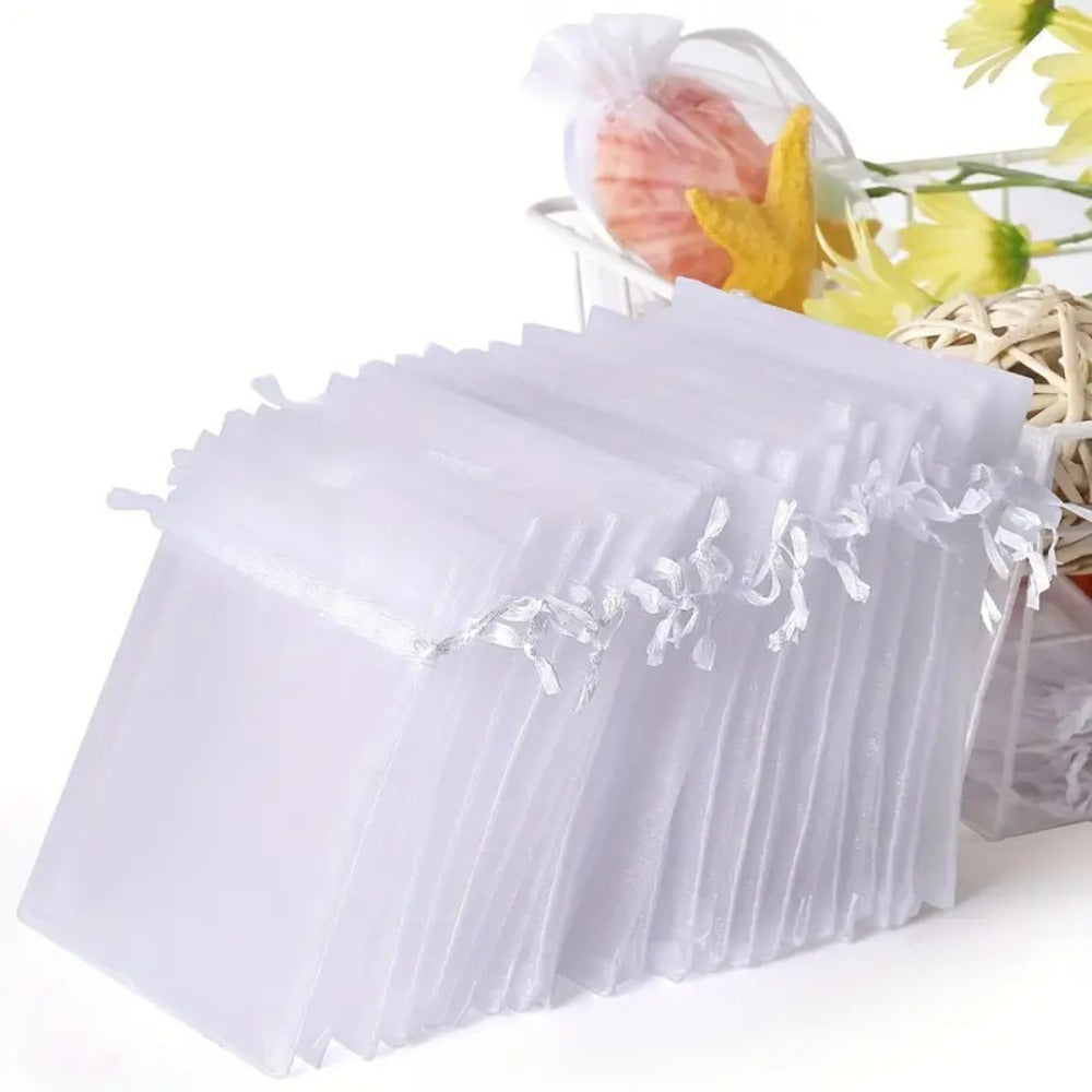 Organza Gift Bags 200pcs Drawstring Mesh Party Favor Bags Jewelry Pouches Wedding Christmas Candy Bags