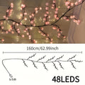 Cherry Blossom Tree Light 48 LED Artificial Flower Branch Lamp Bedroom Wall Decor Atmosphere Night Light for Wedding Party Restaurant Prom Christmas Home Holiday Novelty Lighting 62.99 inch