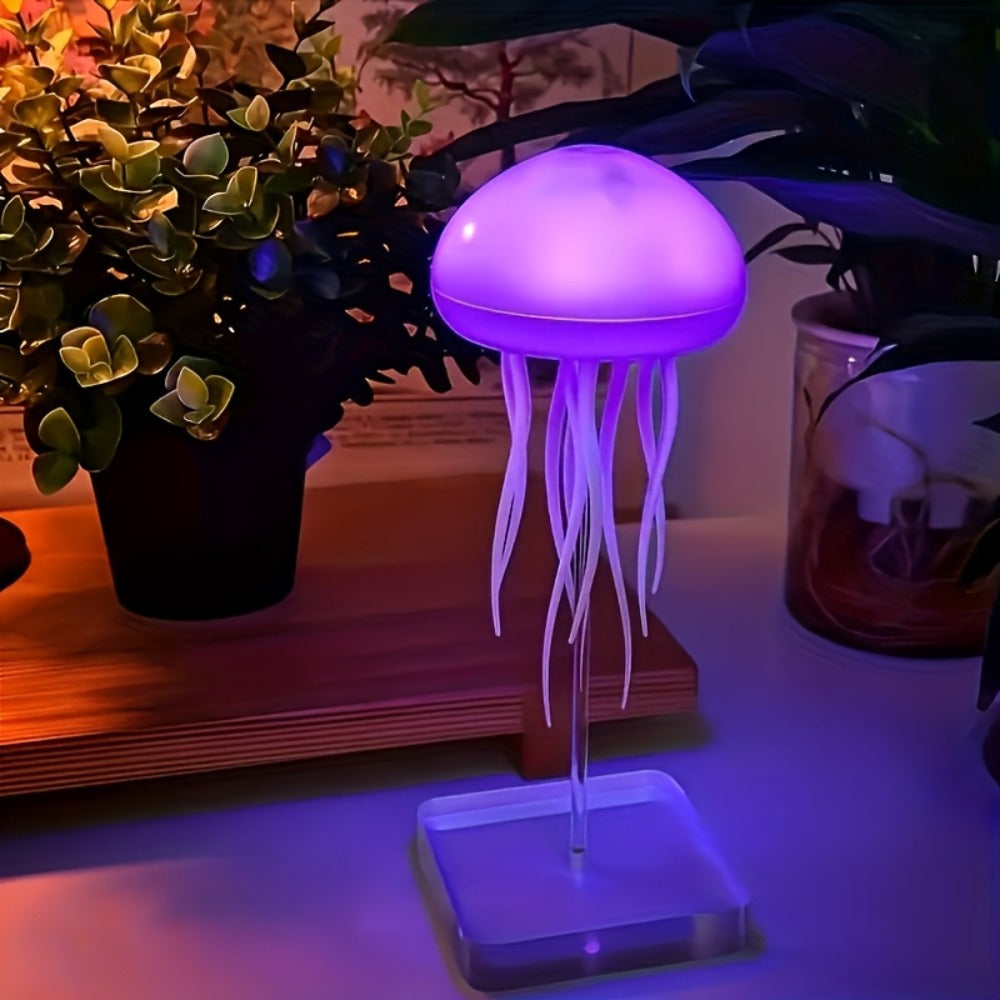 Jellyfish Night Light USB LED Table Lamp - Touch Control Gradient Color Changing Fantasy Desk Light for Bedroom Kids Room Party Decor Aesthetic Room Decoration