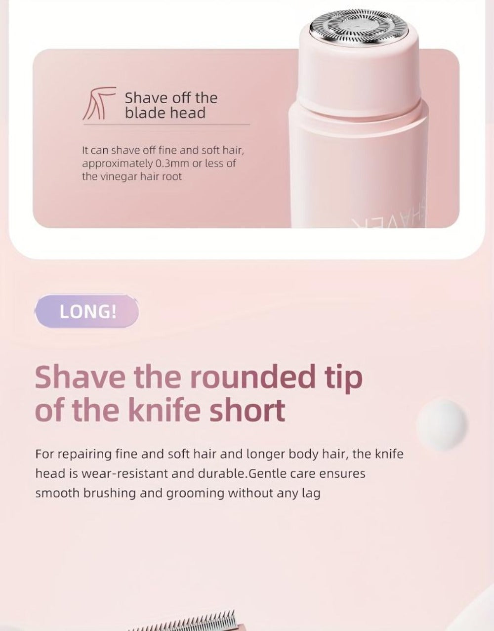 Electric Epilator for Women Double Head USB Rechargeable Painless Hair Removal Shaver Bikini Trimmer Body Private Area Grooming Device