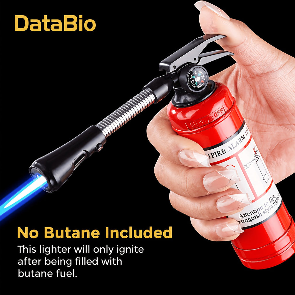 Fire Extinguisher Lighter Refillable Butane Windproof Novelty Lighter Multifunctional Hose Flamethrower Style Inflatable Lighter for Camping Outdoor Candles Birthday Holiday Gifts