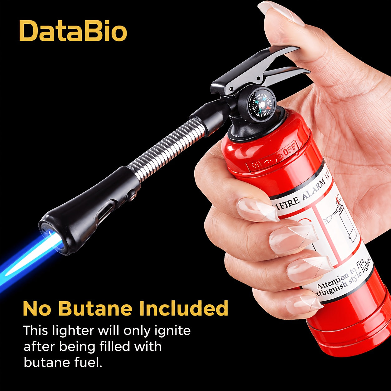 Fire Extinguisher Lighter Refillable Butane Windproof Novelty Lighter Multifunctional Hose Flamethrower Style Inflatable Lighter for Camping Outdoor Candles Birthday Holiday Gifts