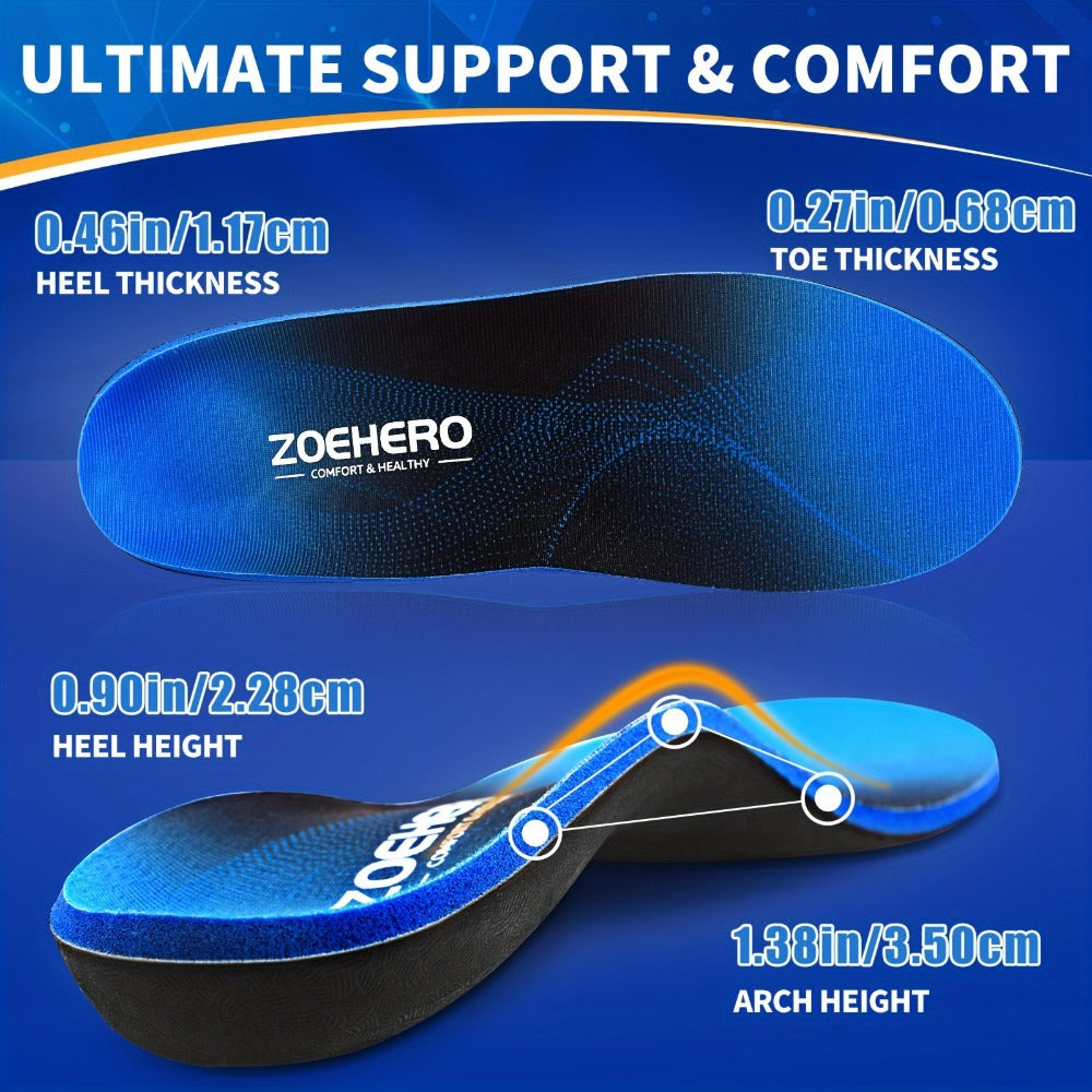 Heavy Duty Arch Support Insoles ¨C High-Density PU Foam, Deep Heel Cup, Shock Absorbing for Work Boots, Hiking, Sports & Standing All Day | Men & Women