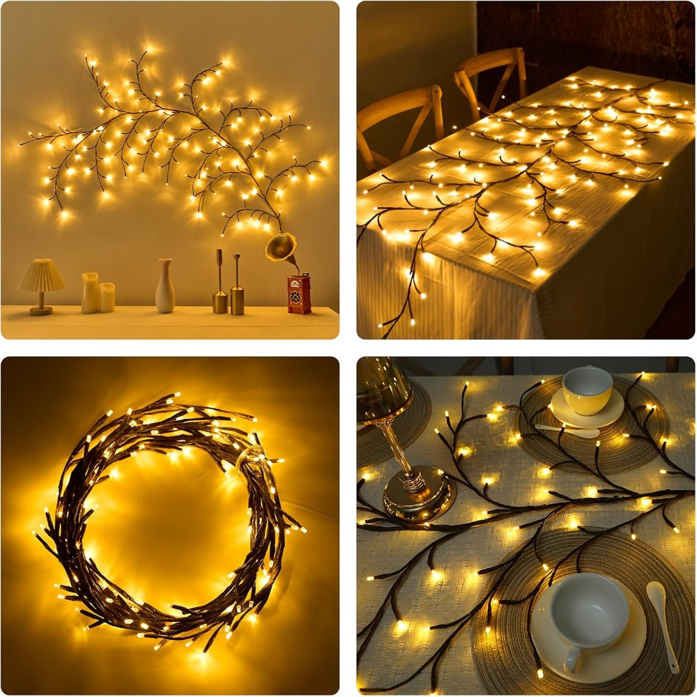 LED Vine Fairy Lights for Wall Decor ¨C 96 LEDs Enchanted Willow Branch Lights, 5.9Ft Warm White Artificial Plant String Lights for Bedroom, Living Room, Party & Christmas Decorations