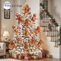 Christmas Tree Ornaments 12pcs Gingerbread Man Decorations 2D Flat Funny Xmas Tree Hanging Decor with Loops ¨C Christmas Tree Topper & Holiday Gift