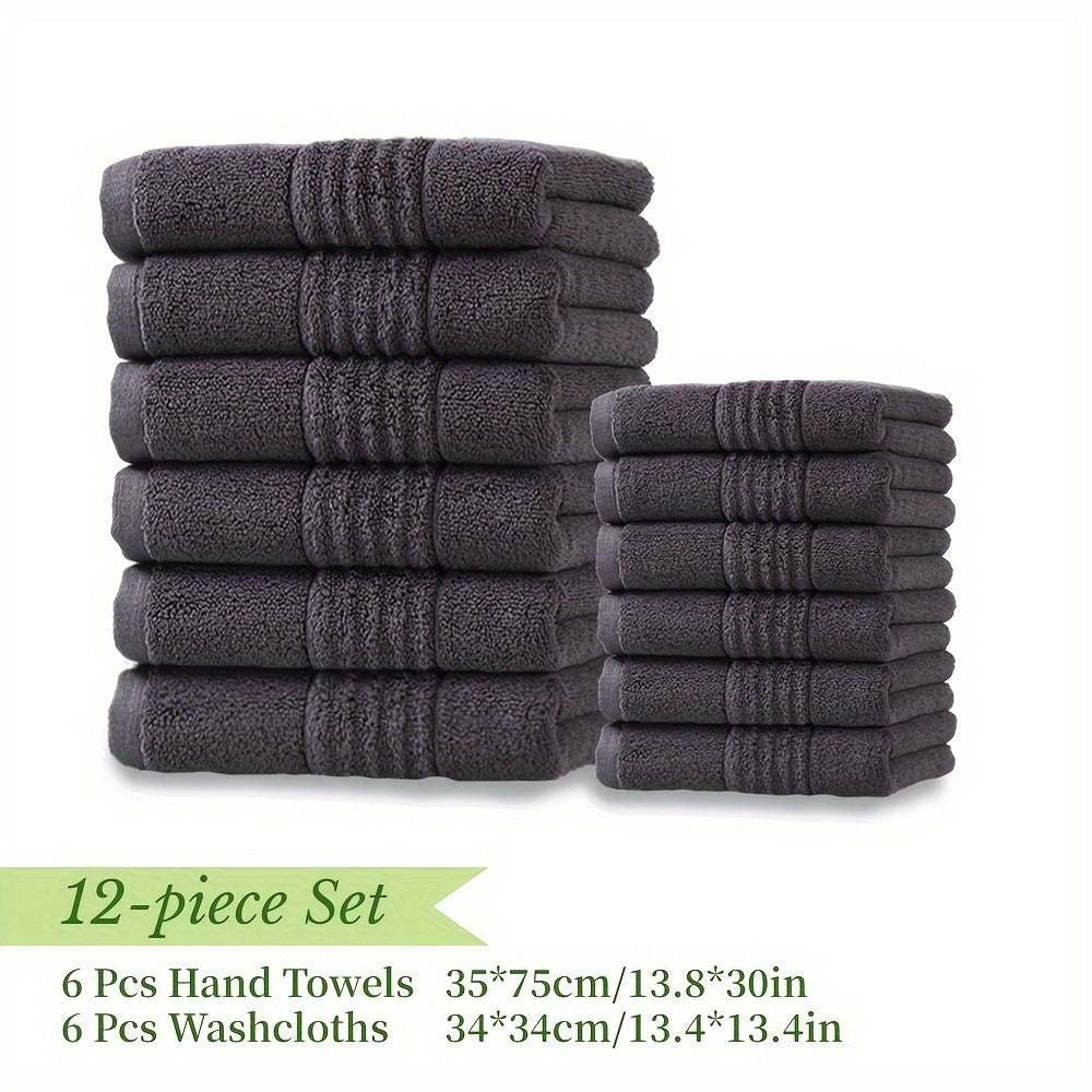Bath Towel Set 450GSM Soft Absorbent - 12 16 18 Piece Cotton Blended Solid Color Bathroom Towels Set for Bath Hand Face | Hotel Spa Quality | Travel Shower Home | Multiple Colors & Sizes Available