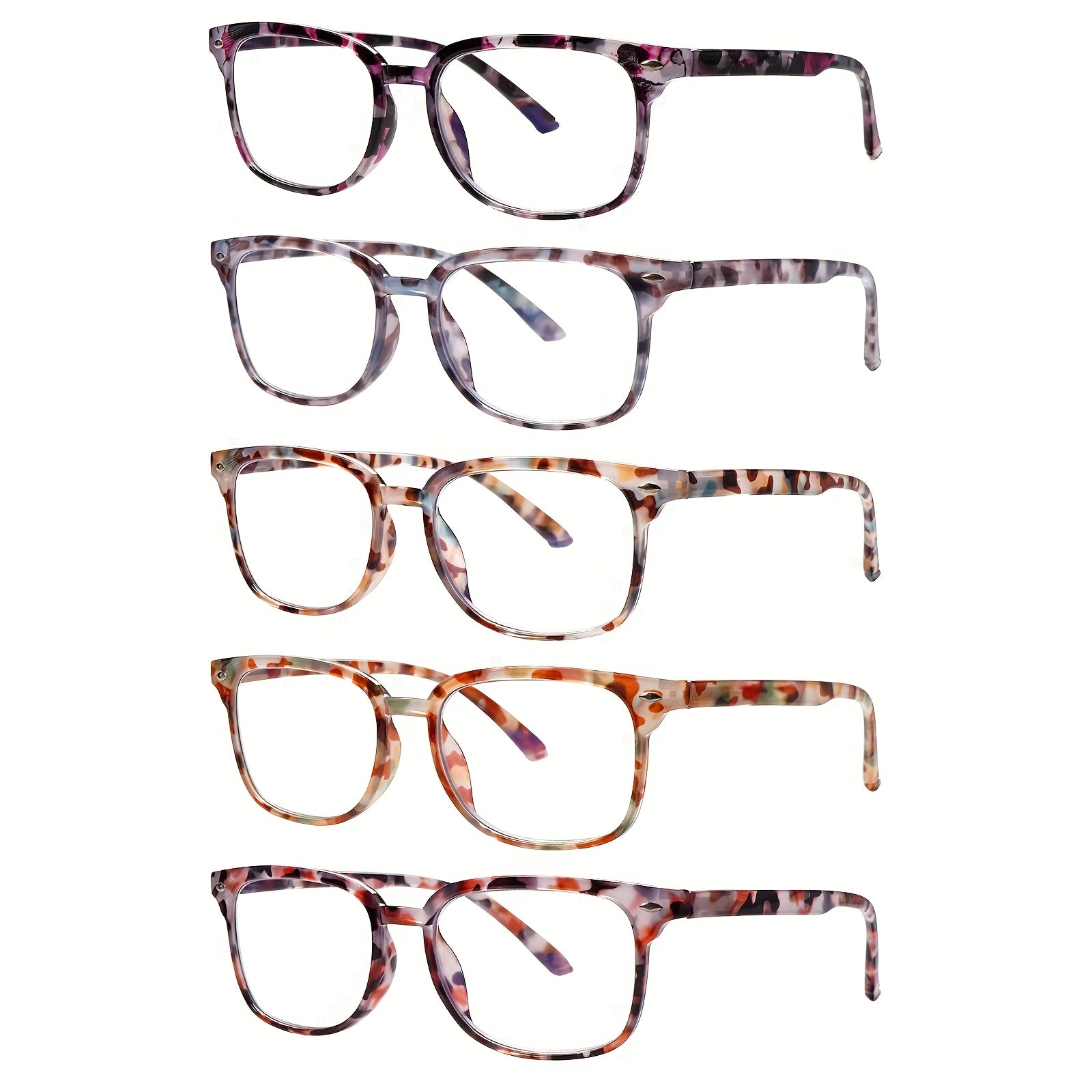 Blue Light Blocking Reading Glasses for Women 5-Pack ¨C Stylish Computer Readers with Spring Hinges, Anti-Blue Light Lenses, Multiple Strengths 1.0¨C4.0x, Multicolor