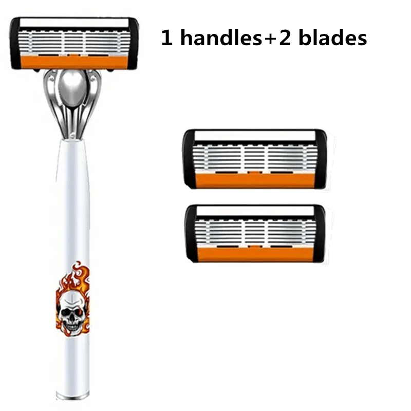 Men's Safety Razor with Replacement Blades - Anti-Slip Stainless Steel Handle Shaver for Beard & Sideburns, Classic Style Wet Shaving Razor, Multiple Blade Bundle Options