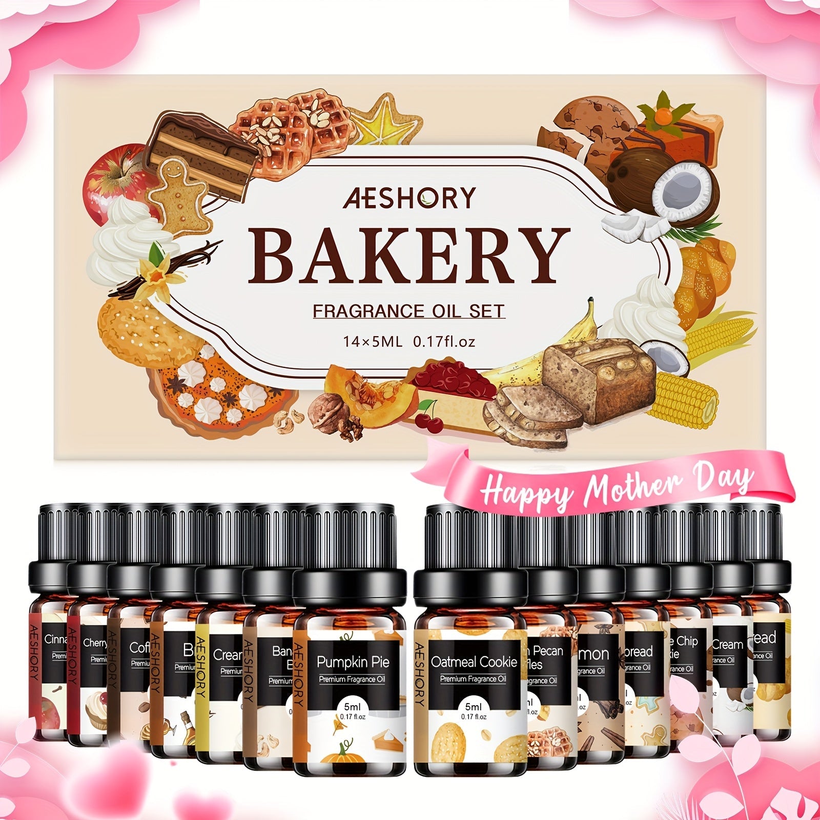 Essential Oil Gift Set 14pcs ¨C Bakery, Fruity & Floral Fragrance Oils for Diffuser & Candle Making | Valentine's Day, Birthday & Holiday Gift